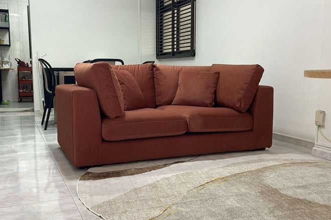 Claudia 180cm Orange Fabric Sofa Yen Chua | Sep 25