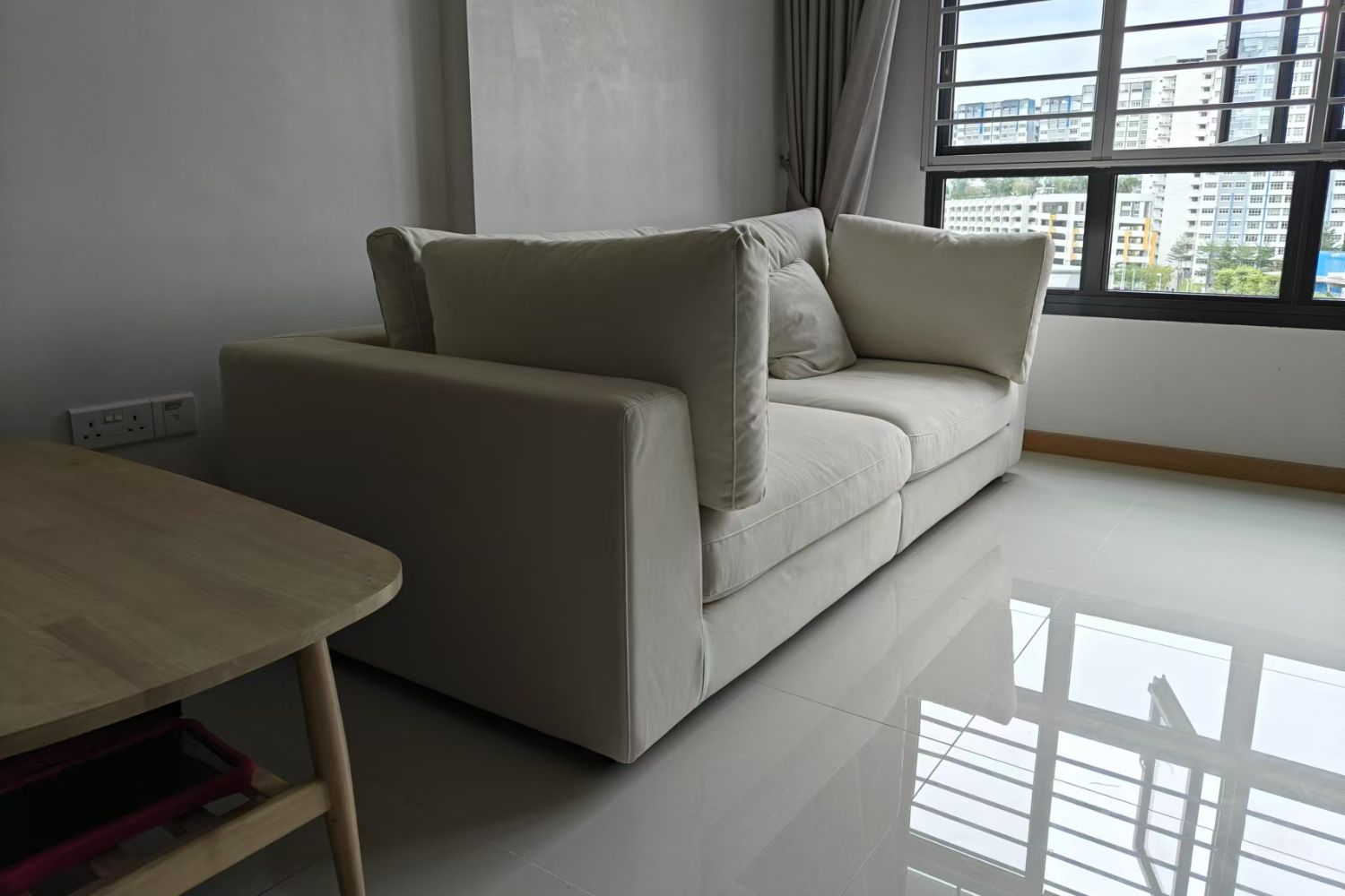 Claudia 3 seater white pet friendly fabric sofa