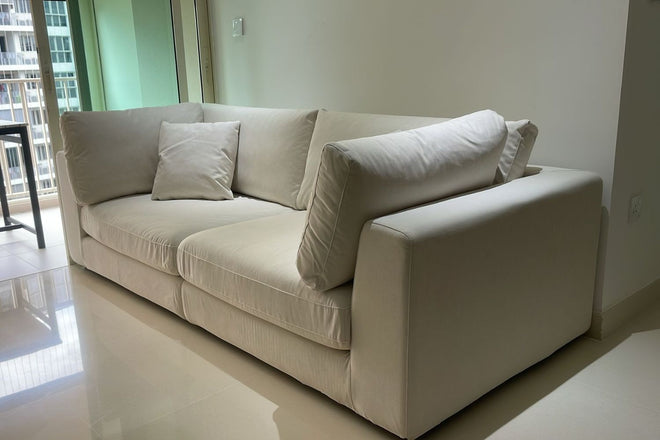 Claudia 230cm White Fabric Sofa Loraine Sim | Sep 25