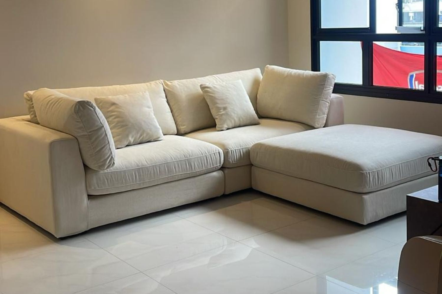 Claudia 240cm Beige Fabric Sofa Nur Hanisah | Dec 25