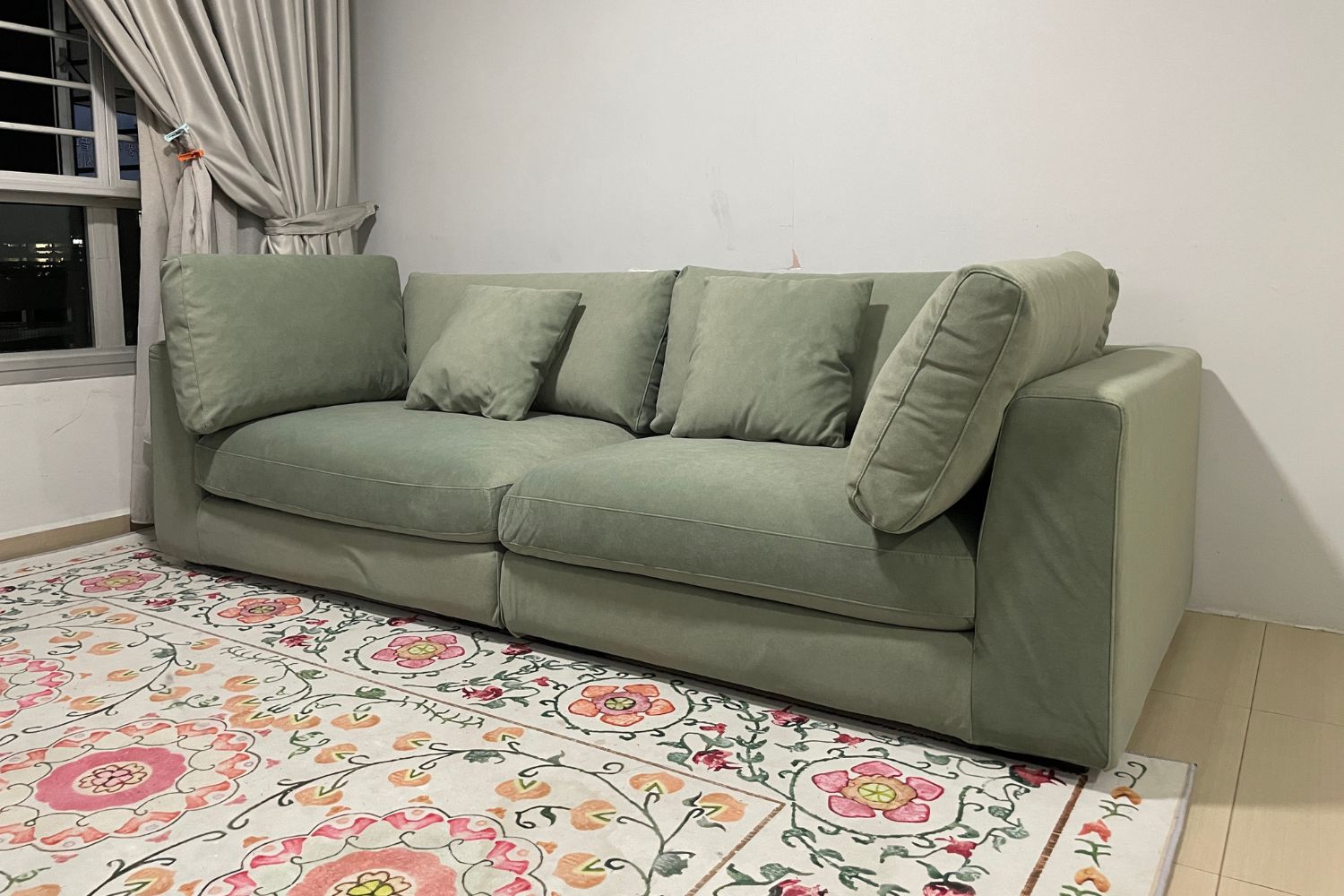 Claudia 240cm Green Fabric Sofa Alina | Nov 25