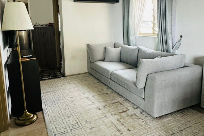 Claudia 240cm Grey Fabric Sofa Azizah | Nov 24