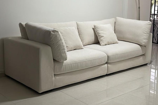 Claudia 240cm White Fabric Sofa Mohamed Firdaus Bin Mohammad | Mar 25