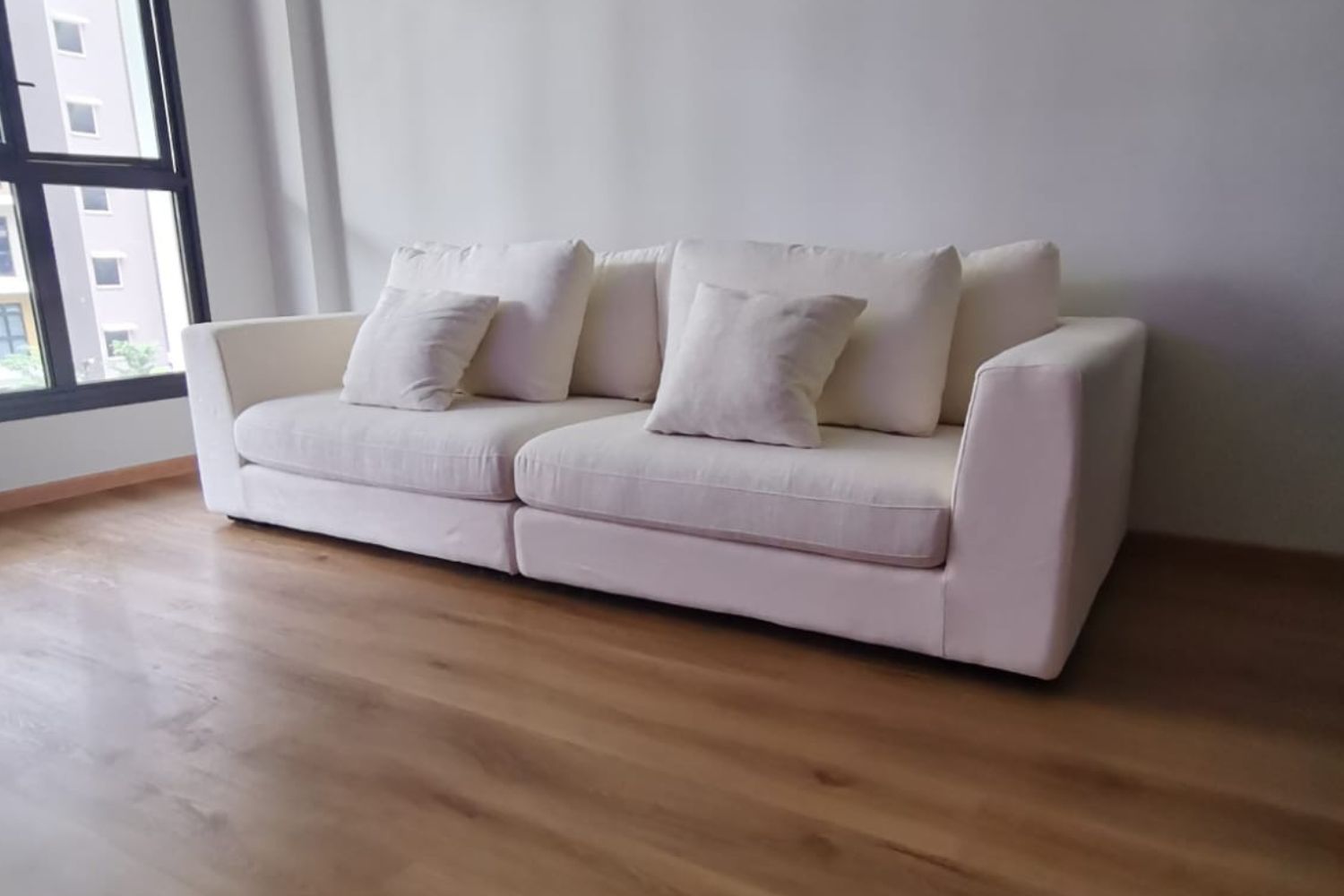 Claudia 240cm White Fabric Sofa Nur Shadina | Jan 25