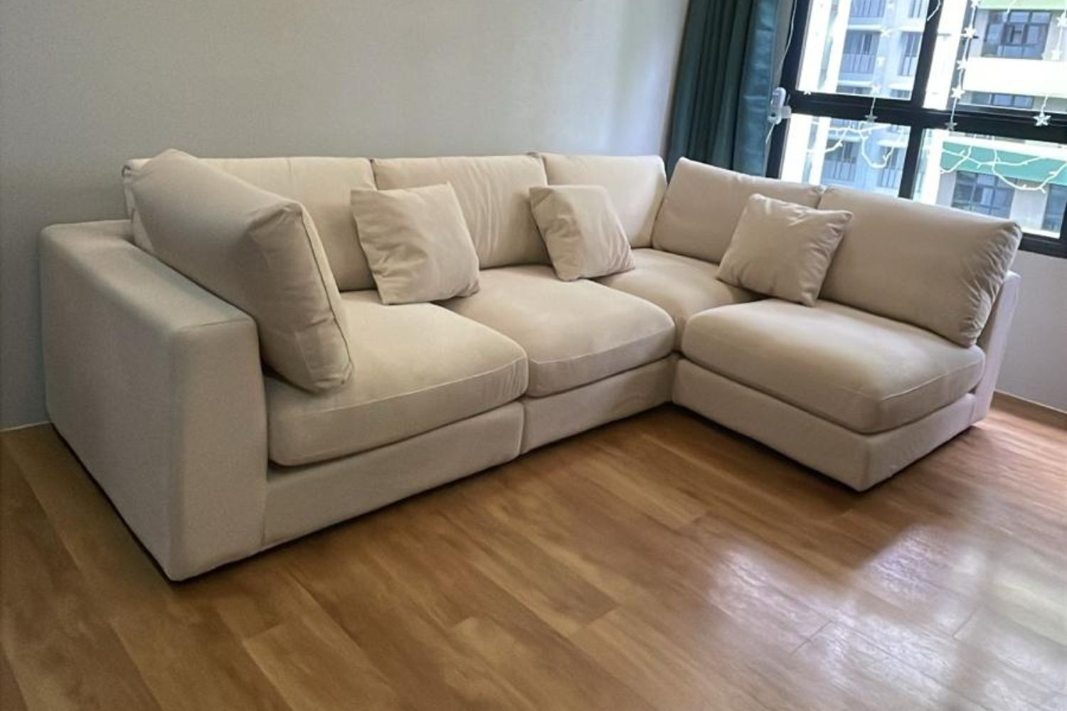 Claudia 270cm beige corner sectional sofa