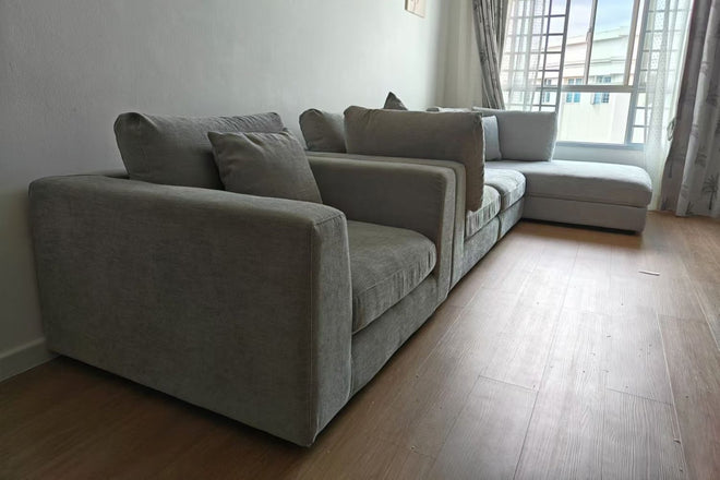 Claudia 280cm Grey Fabric L Shape Sectional Sofa Sourabh | Dec 24