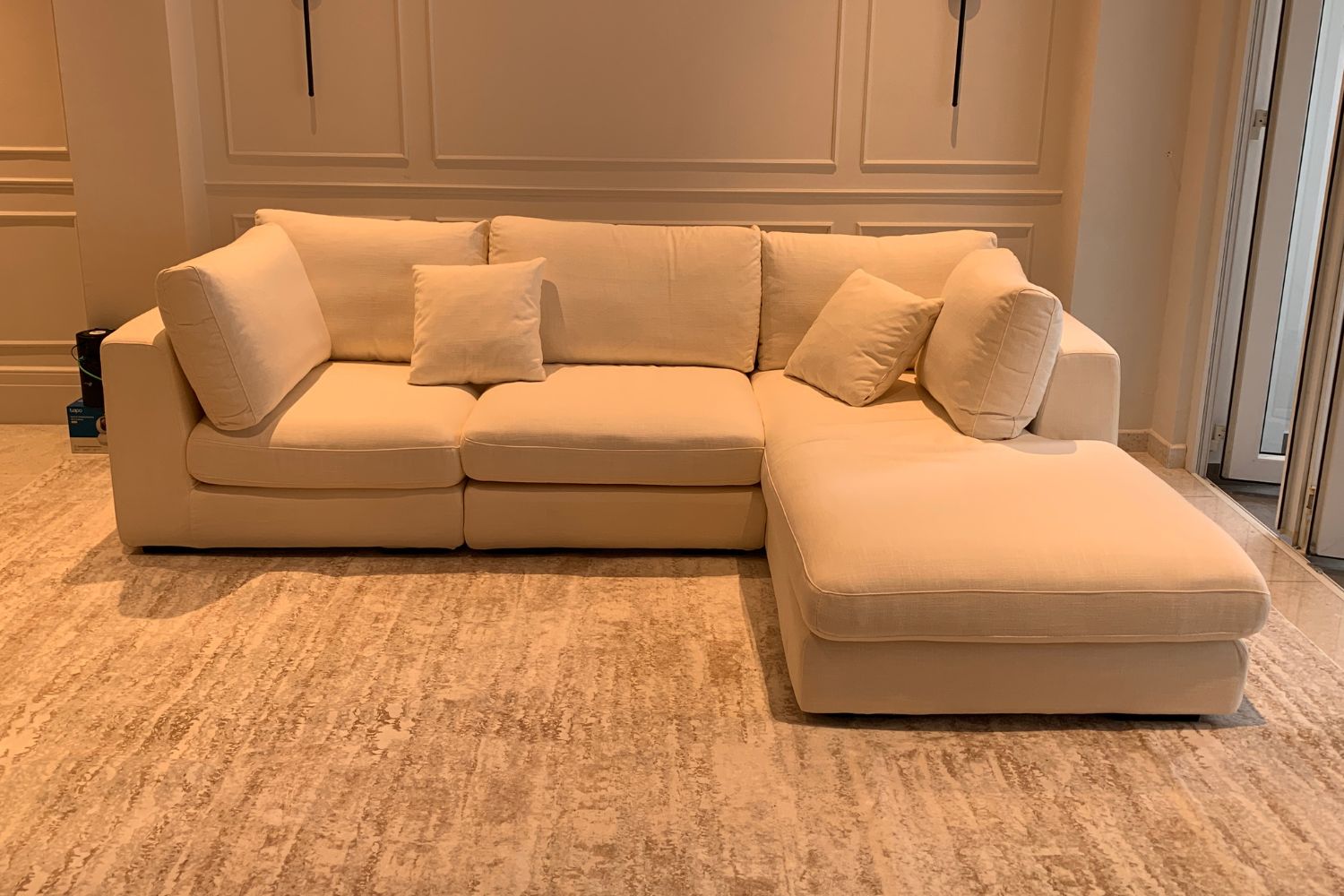 Claudia 200cm White Fabric Sectional Sofa Ng Si Yong | Oct 25