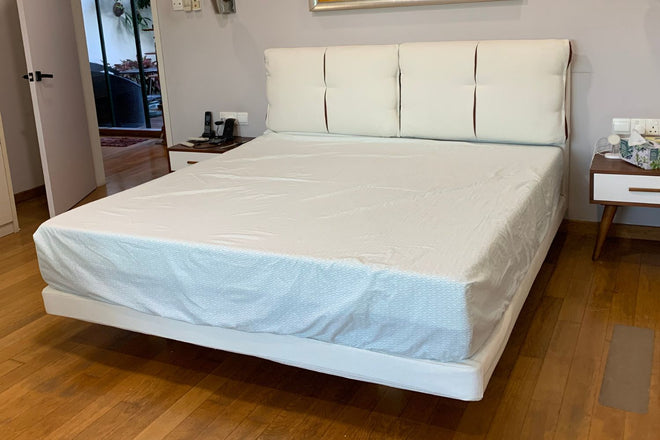 Claudia king size white fabric bed frame Jeremy | Aug 24