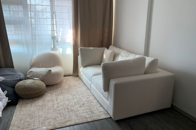 Claudia 200cm White (Toby-02) Fabric Sofa Marsya | Apr 24