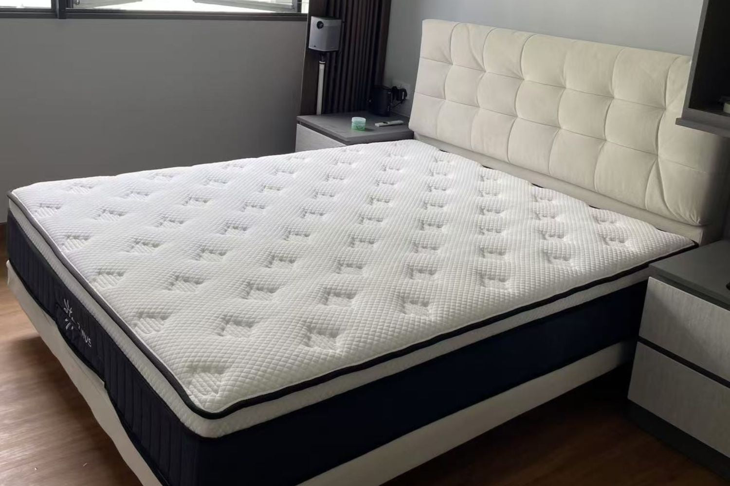 Clora queen size fabric bed frame
