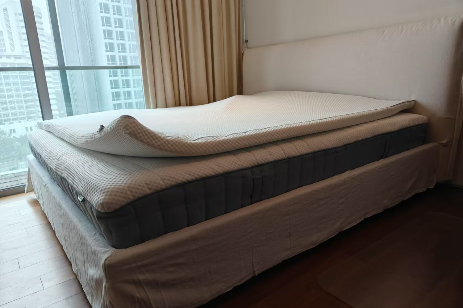 Cloud king size white fabric bed frame