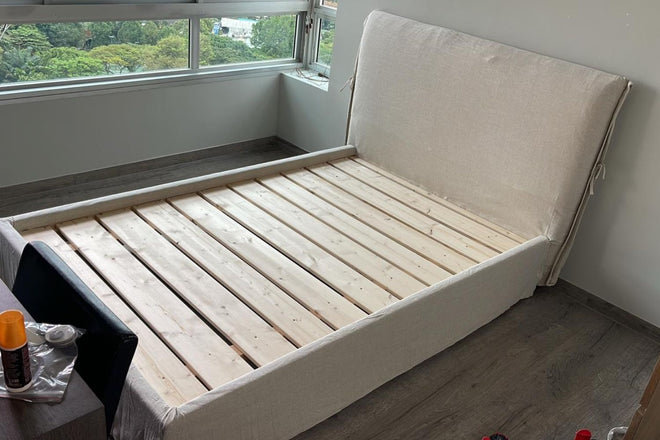 Cloud super single size beige fabric (Branley 42) bed frame Kit Wah Lum | Mar 25