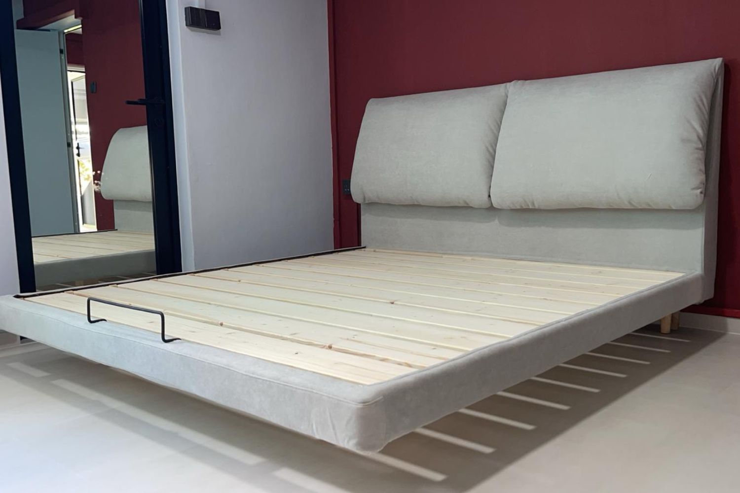 Comfy king size grey fabric bed frame Amin Basri | Dec 25