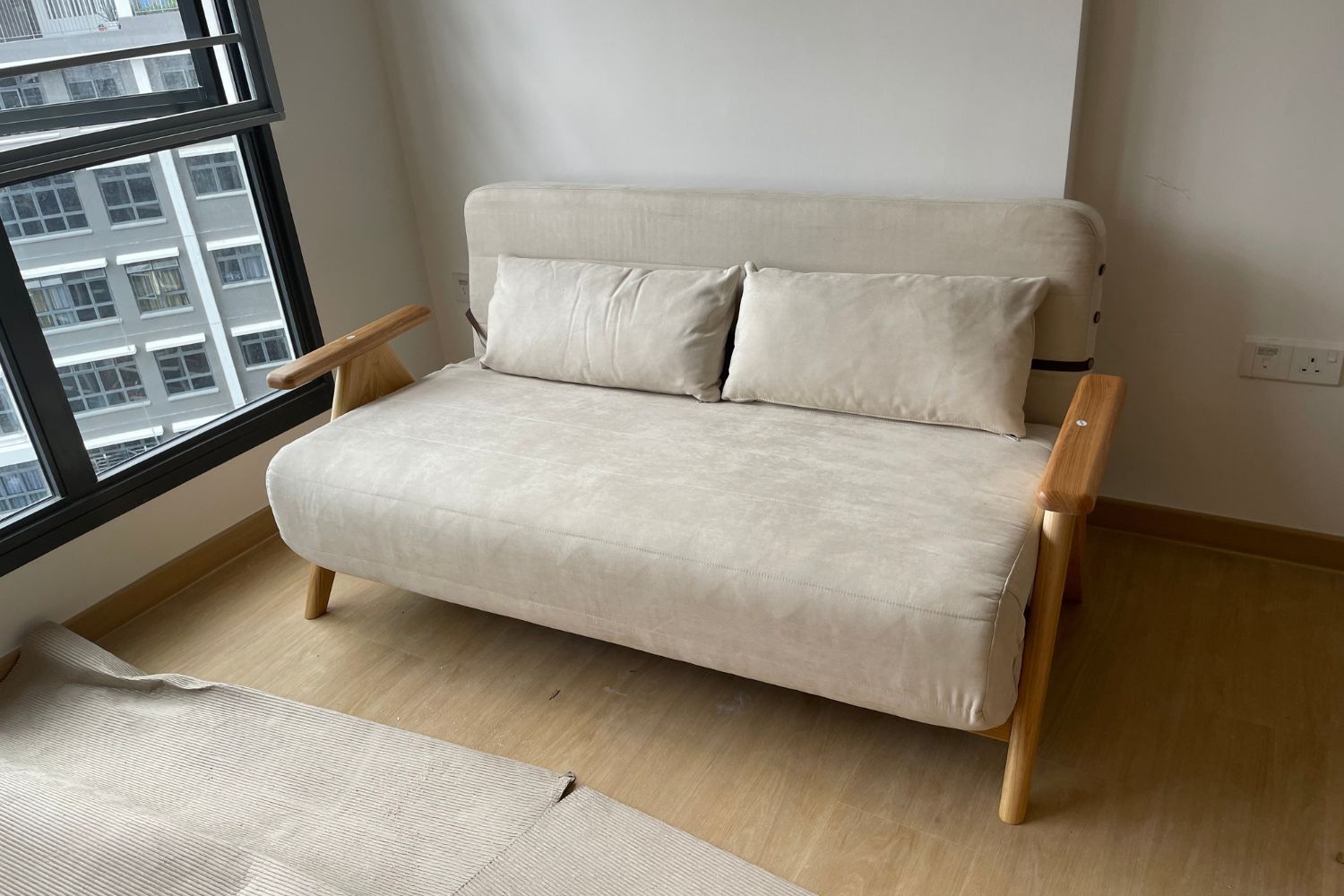 Corona 165cm white pet friendly fabric sofa bed in real customer homes