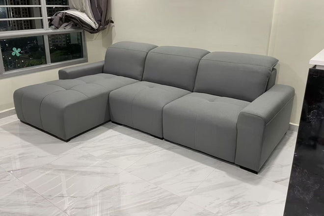 Cove 260cm Grey (Seattle 04) Fabric L Shape Sectional Sofa Daphne Ang | Aug 25
