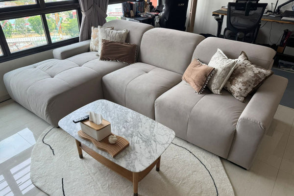 Cove 280cm Grey Fabric Sectional Sofa Adita Eka Vandi | May 25