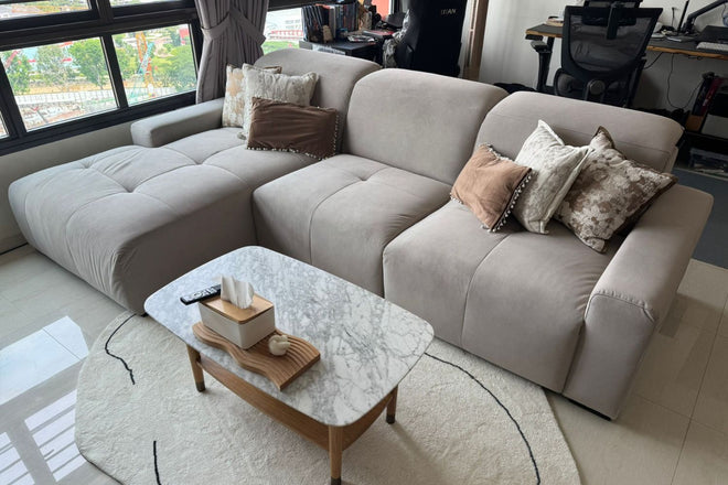 Cove 280cm Grey Fabric Sectional Sofa Adita Eka Vandi | May 25