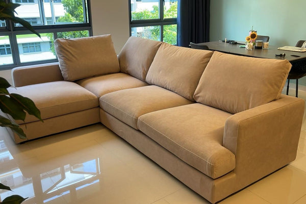 Crescent 280cm Brown (Furla 45) Pet Friendly Fabric Sectional Sofa Brandon | Feb 25