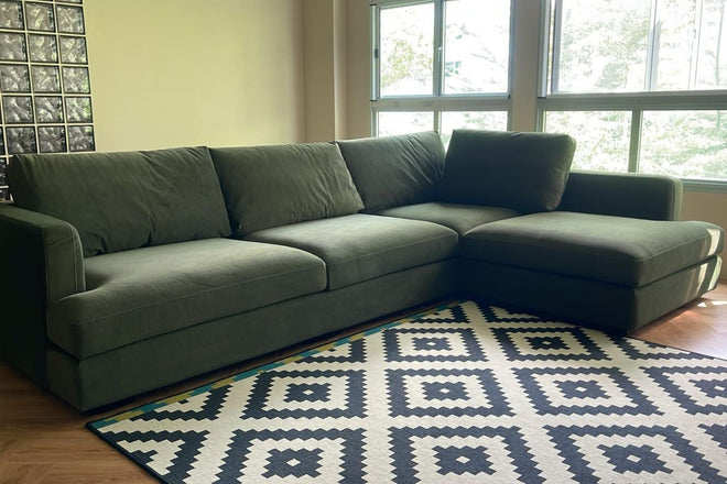 Crescent 300cm Greem (Furla 63) Pet Friendly Fabric Sectional Sofa Nurqadriah Zaini | Mar 25