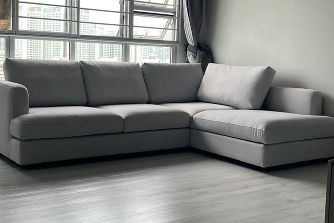Crescent 260cm Grey (Ease 90) Easy Clean Fabric Sectional Sofa Loo Huishan | Jul 25