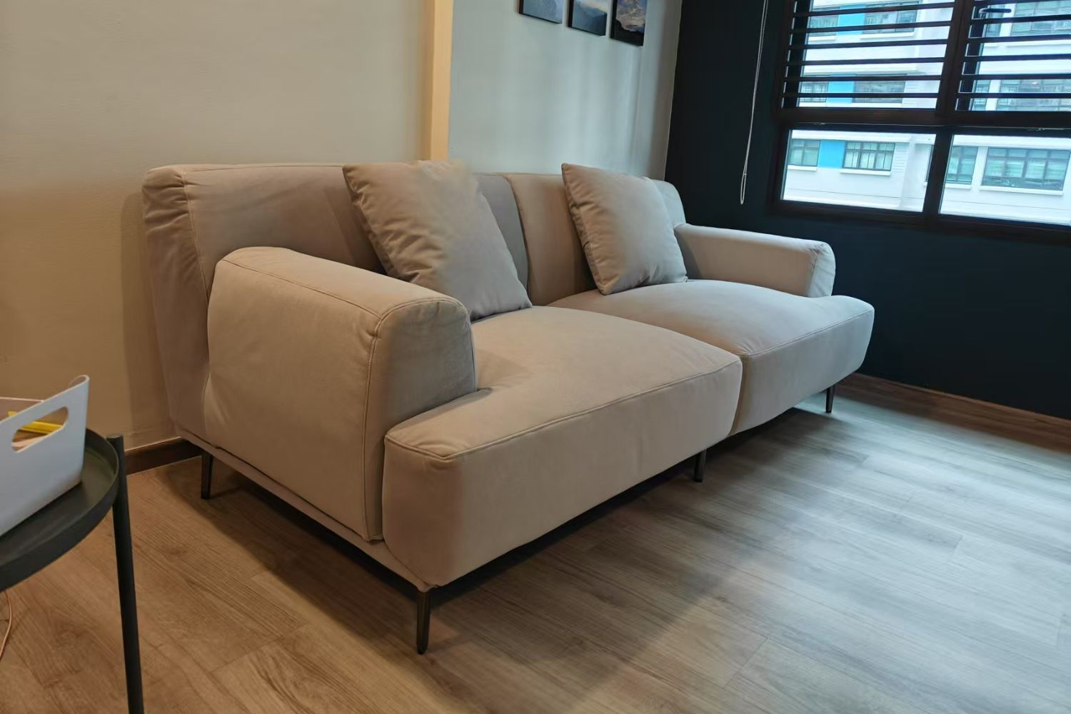 Crystal 3 seater grey pet friendly fabric sofa