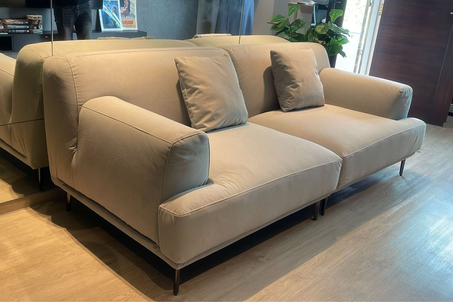 Crystal 200cm grey pet friendly fabric sofa