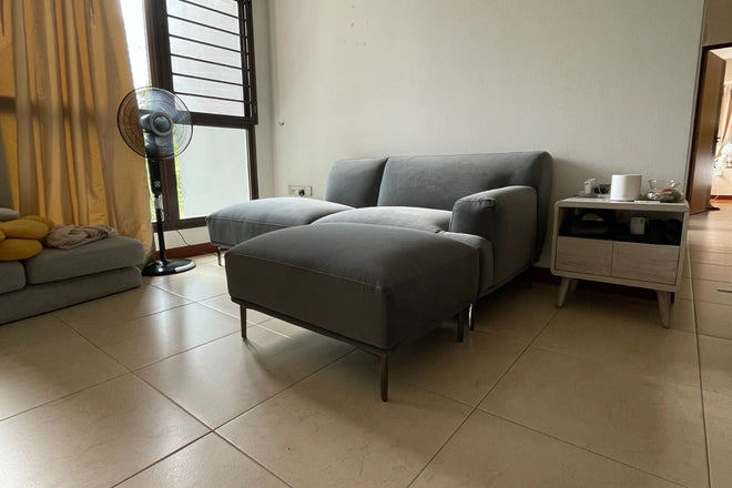 Crystal 200cm Dark Grey (Furla 97) Fabric One Arm Sofa Januar | Apr 24