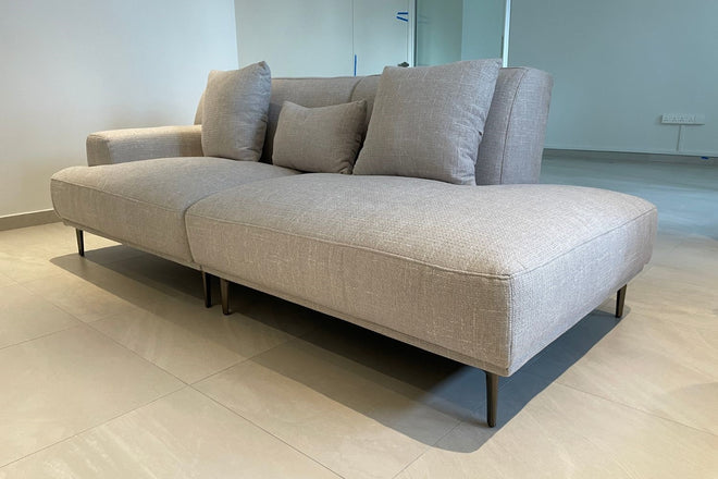 Crystal 220cm Grey Fabric One Arm Sofa Annette | May 24