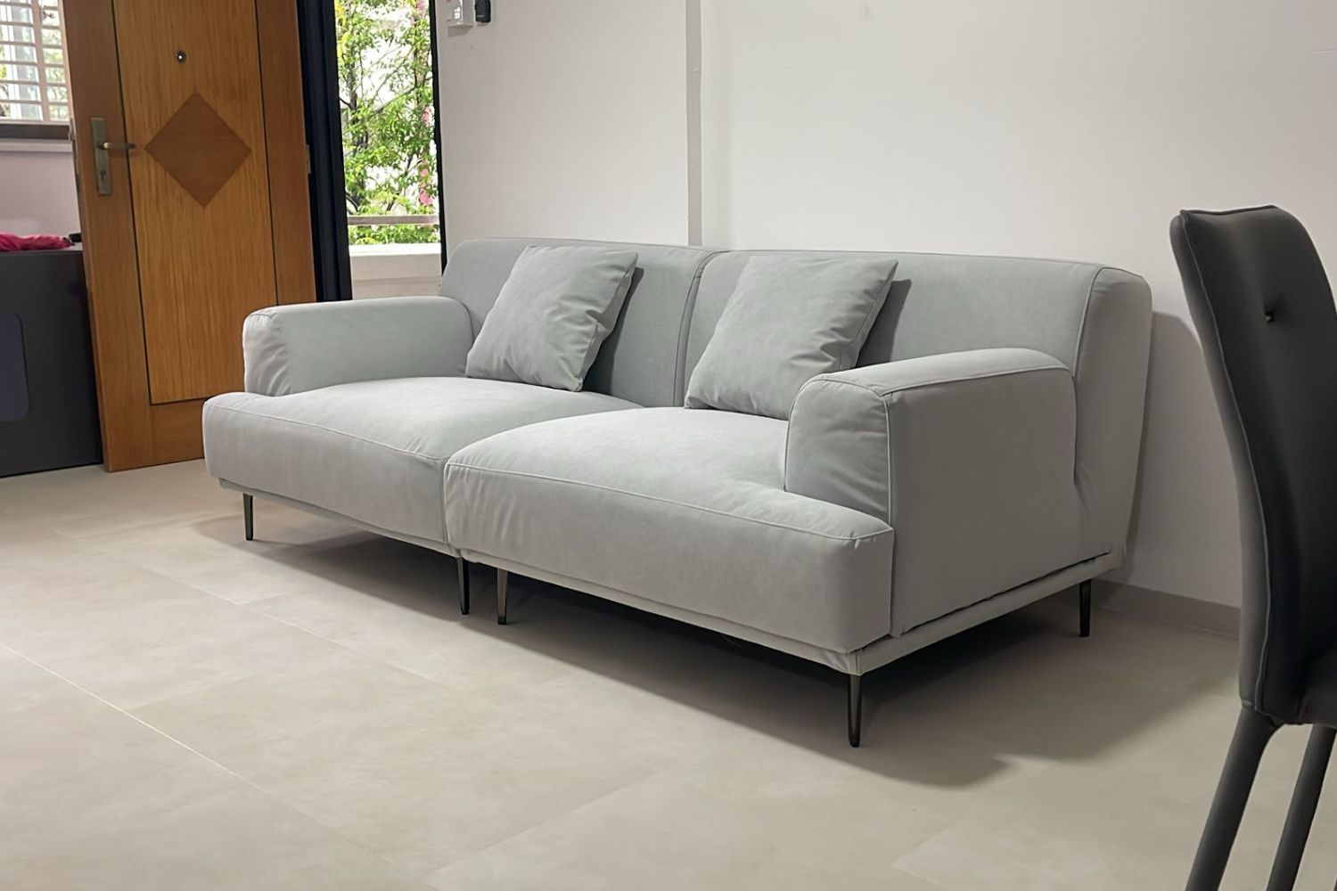 Crystal 220cm Grey Fabric Sofa Sharina Nadia | Oct 25