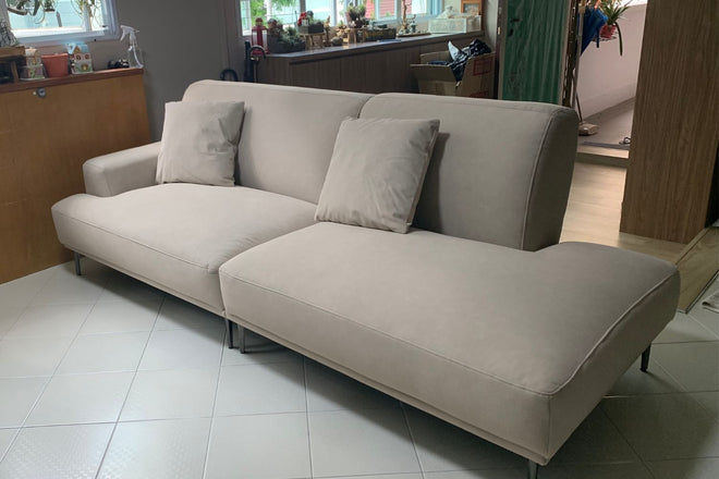 Crystal 240cm Beige (Furla 42) Fabric Higher Backrest One Arm Sofa Edna | Apr 24