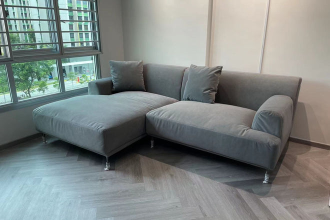 Crystal 240cm Grey (Furla 95) Fabric Sectional Sofa Justin Goh | Jul 24
