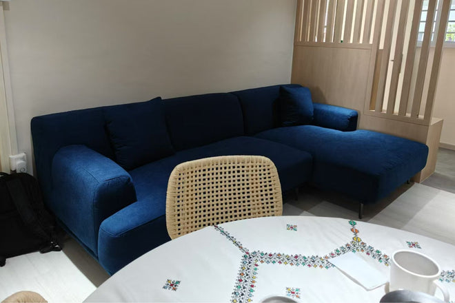 Crystal 280cm Blue Fabric Sectional Sofa Yusaini | Jan 25