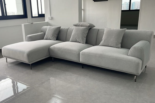 Crystal 310cm Grey (Furla 92) Fabric Sectional Sofa Anna | Oct 24