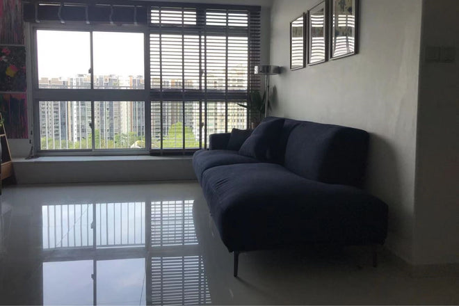 Crystal 240cm Blue Fabric One Arm Sofa Zhou Ping | Feb 24