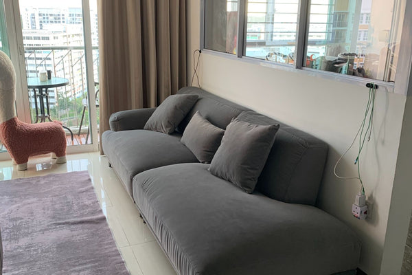Crystal 240cm Dark Grey (Furla-95) Fabric One Arm Sofa Meilian | Jan 24