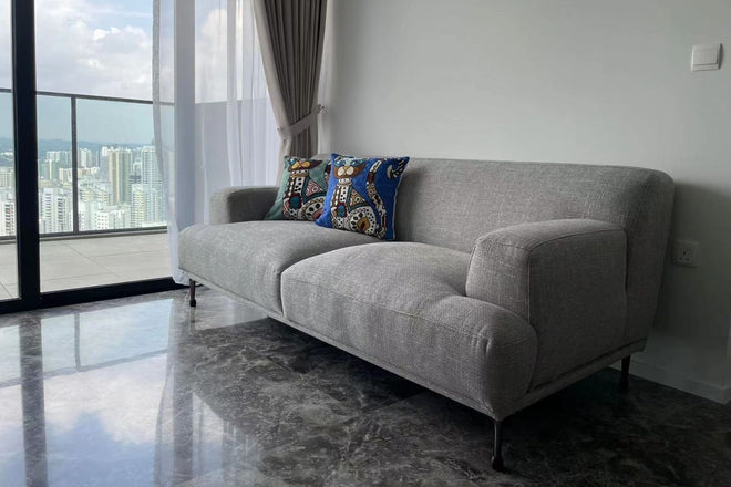 Crystal 195cm Grey (Reda-91) Fabric Sofa Hannah | Jan 24