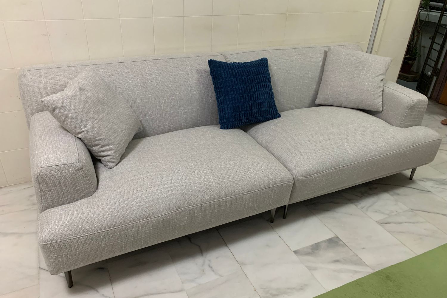 Crystal 240cm grey sofa in real customer's home