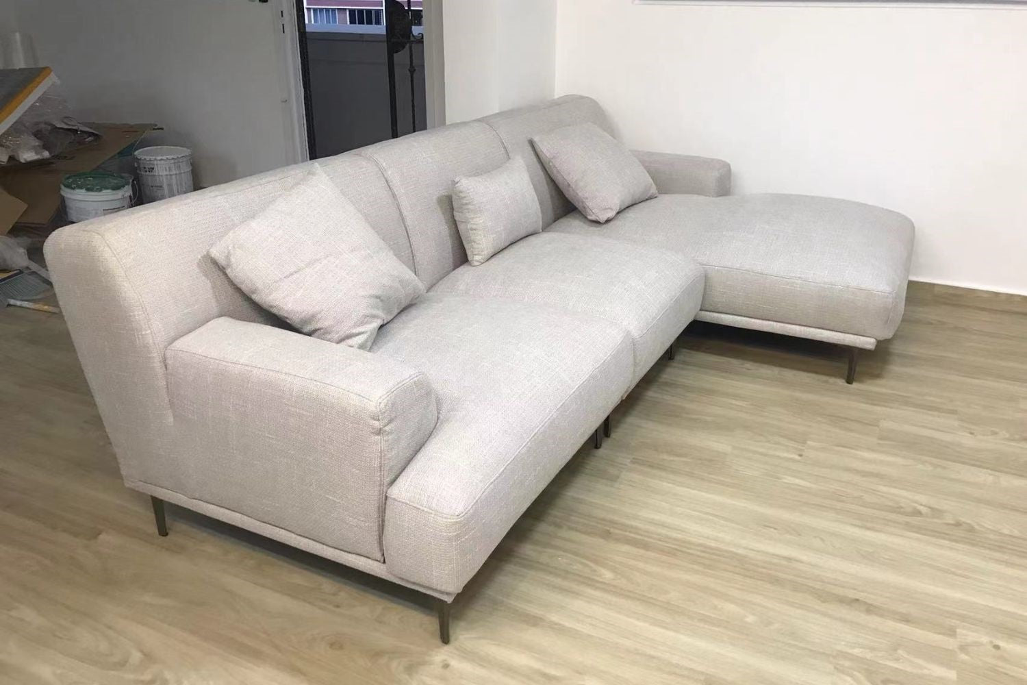 Crystal 260cm Grey Fabric Sectional Sofa Riki | Mar 23