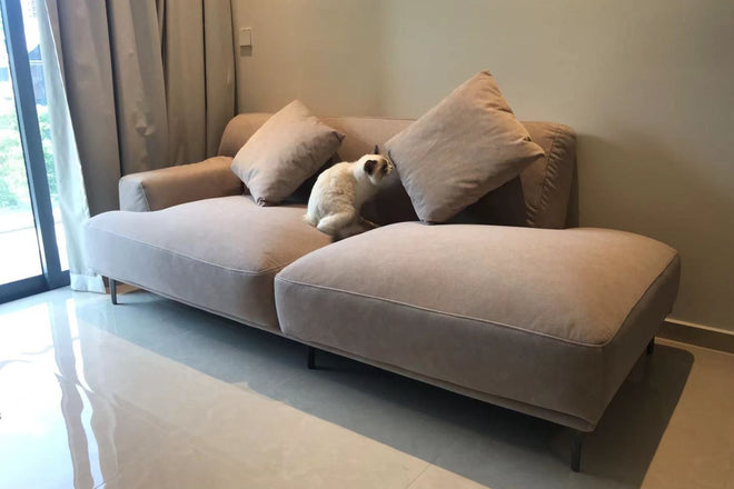 Crystal 210cm Light Brown (Furla-45) Fabric One Arm Sofa Claudene | Mar 24