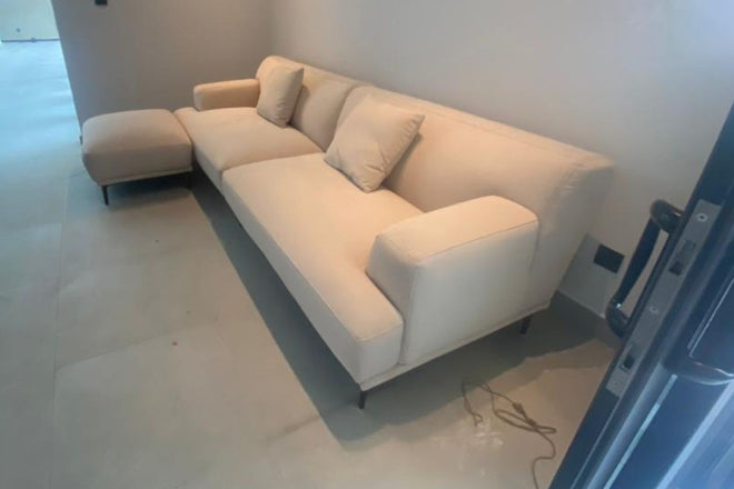 Crystal 280cm Beige (Furla 40) Fabric Sofa + Ottoman | Feb 24