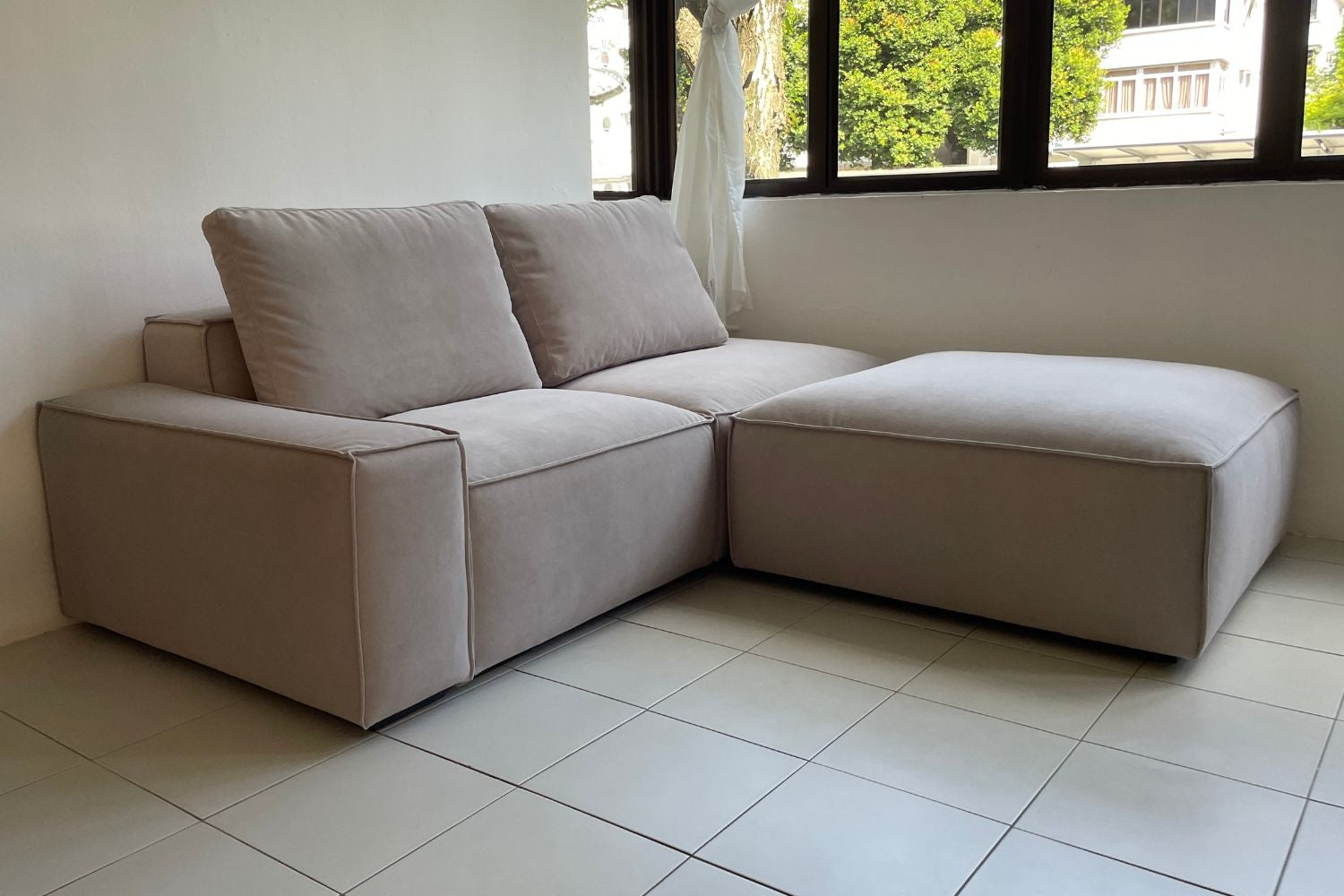 Cubix 3 seater grey pet friendly fabric sofa
