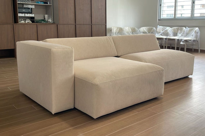 Cubix 260cm Beige Adjustable Backrest Fabric Sofa Jacelyn Koh | Oct 25