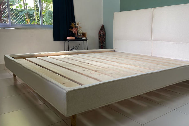 Cubix king size white fabric bed frame Vincent Sauton | Oct 25