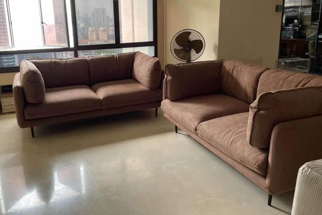 Cuddle 200cm Brown (Marsha 04) Suede Fabric Sofa Thamil | Aug 24