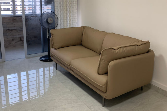 Cuddle 180cm Beige (Lucas 805) Full Leather Sofa Agnes Chew | Aug 24 