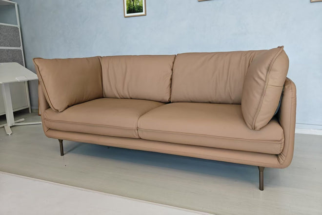 Cuddle 200cm Beige Half Leather Sofa Cecilia Chu | Jan 25 