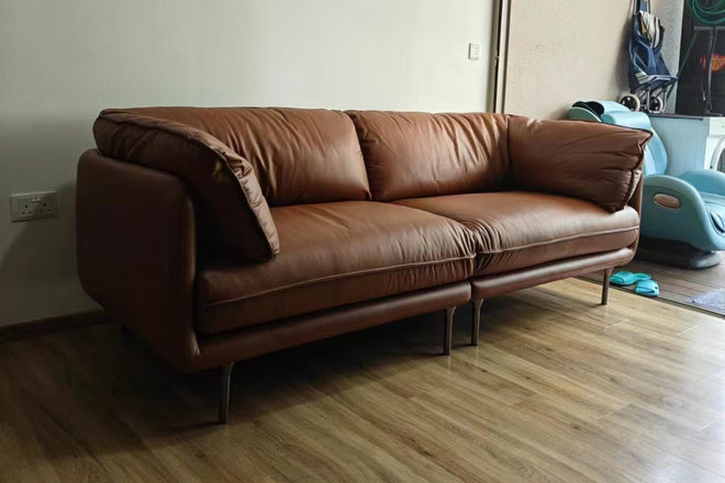 Cuddle 220cm Brown Half Leather Sofa Dave Lim | Aug 24