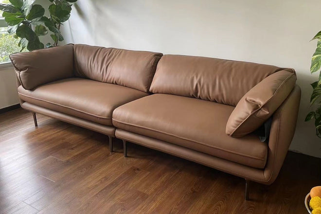 Cuddle 260cm Brown Faux Leather Sofa Prash | Sep 24