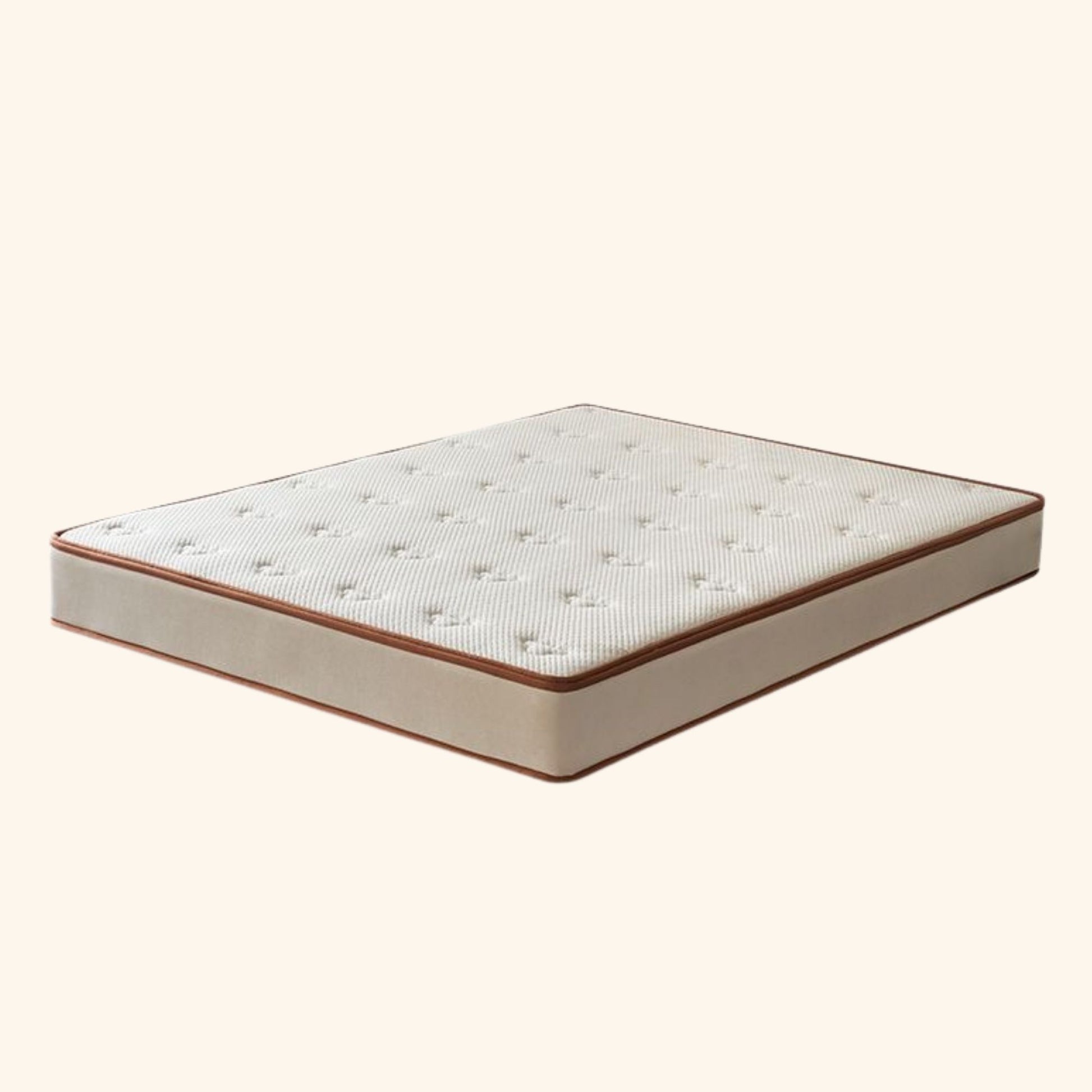 Mattress with brown border on a white background