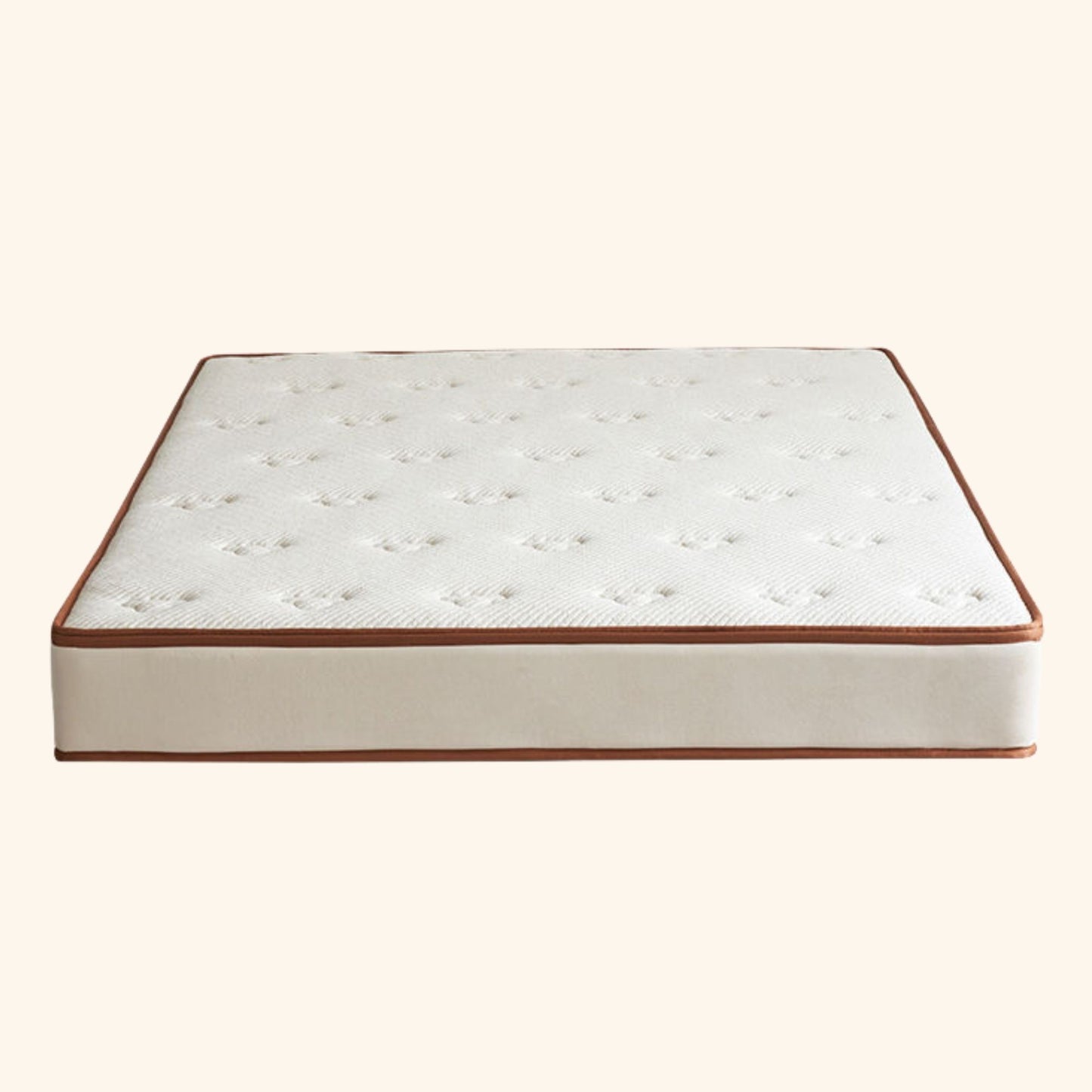 Mattress with brown border on a white background